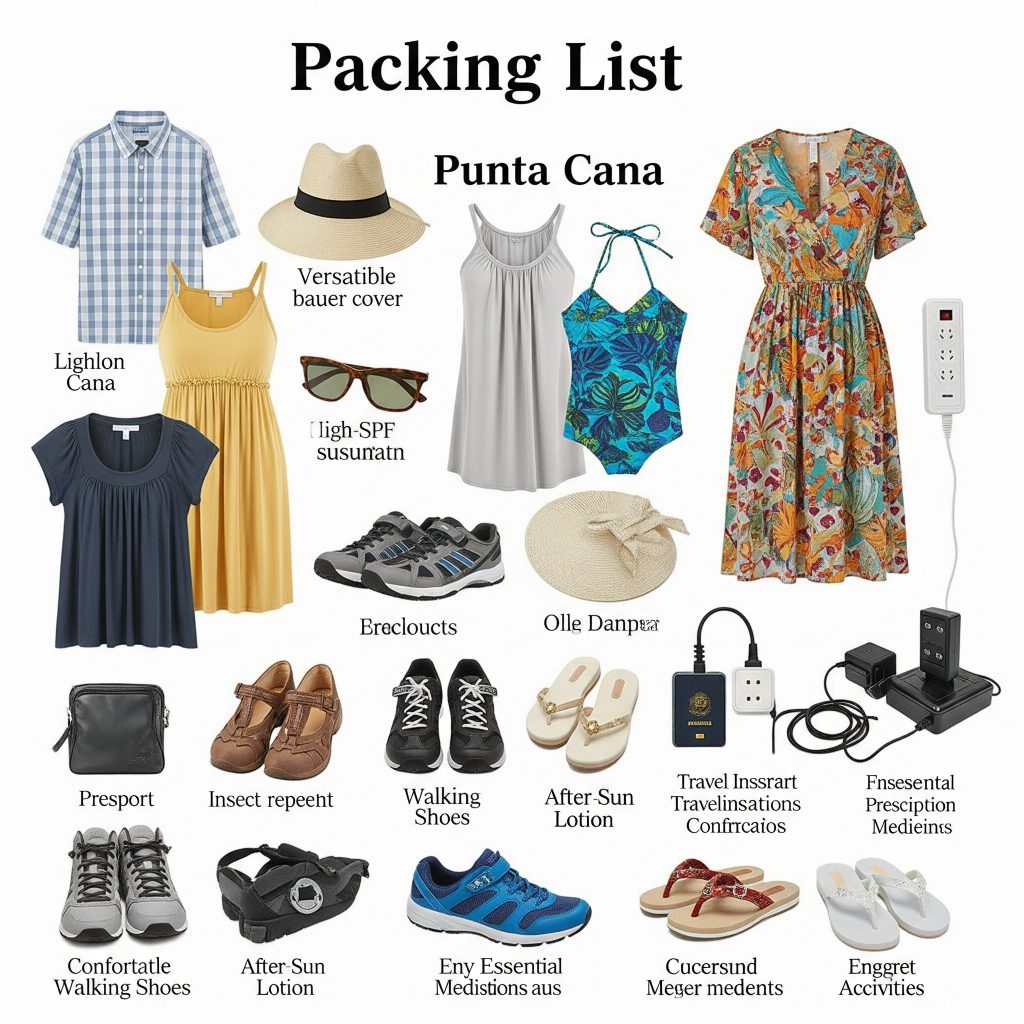 Variedad de artículos para viajes.